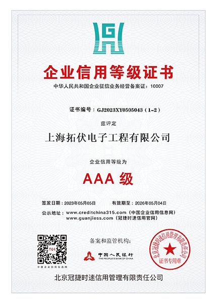 企业信用等级证书